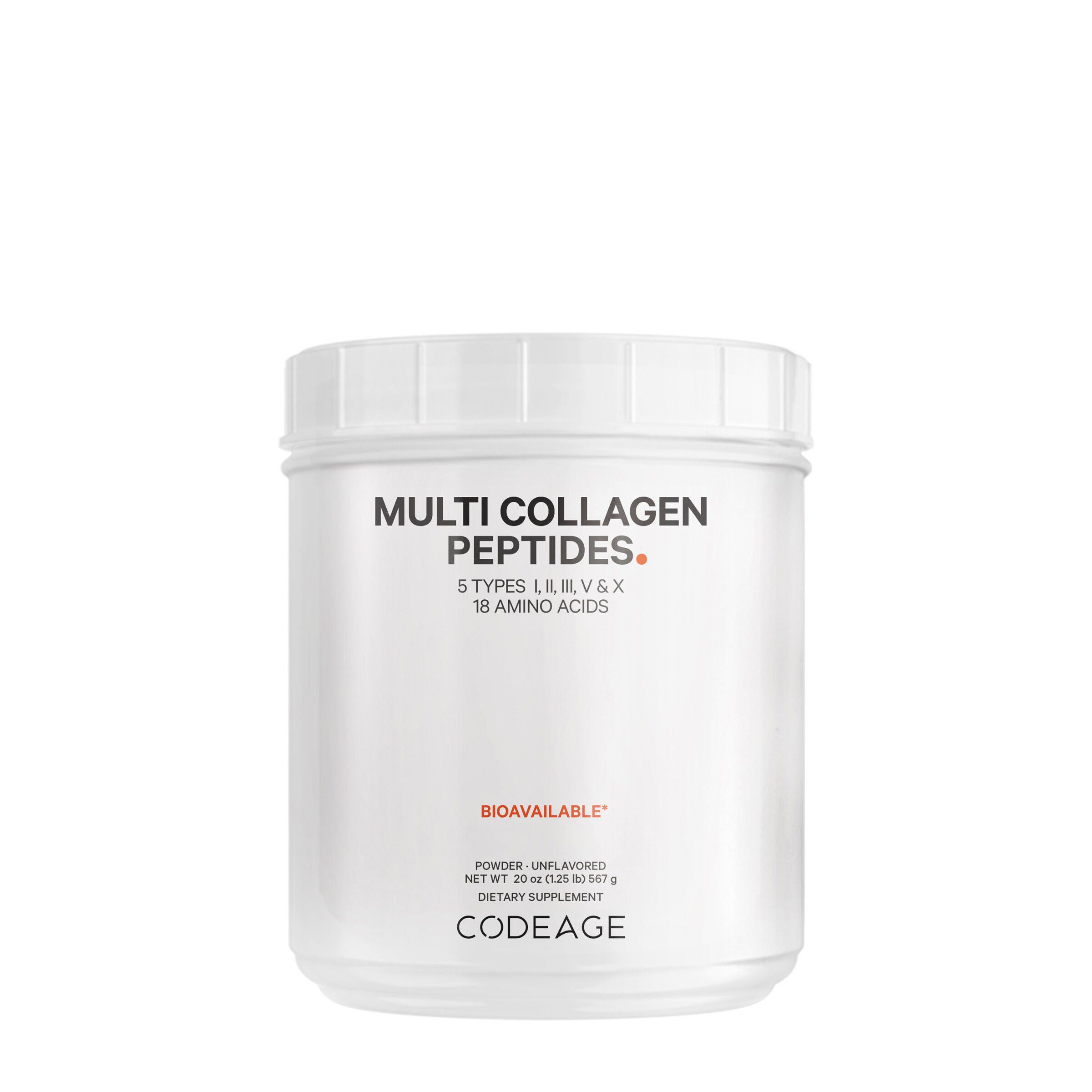 Hydrolyzed Multi Collagen Peptides Powder Type I - II - III - V and X - 20 oz. (63 Servings)  | GNC